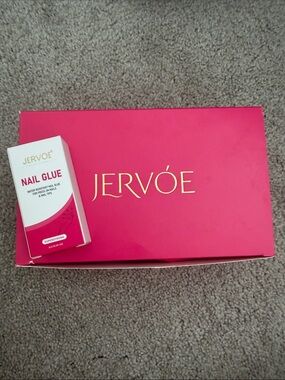 Jervóe Pink BRUSH ON Nail Glue Kit- 1 bottle each
